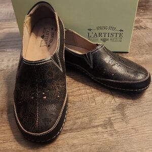 Spring Step Womens Black Artiste Libora  Shoes Sz 8.5 (39) Like New